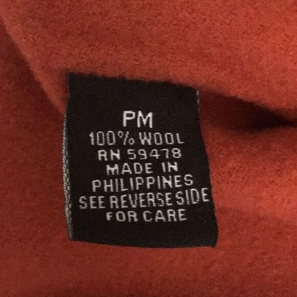 Carole Little 100% wool Orange blazer jacket with black button, size Petite - Picture 12 of 16